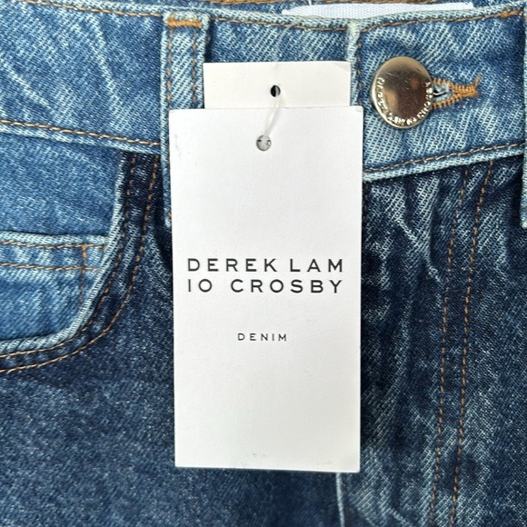 NWT Derek Lam 10 Crosby Denise Color Blocked High Rise Barrel Jeans Skyler Multi - Picture 6 of 16